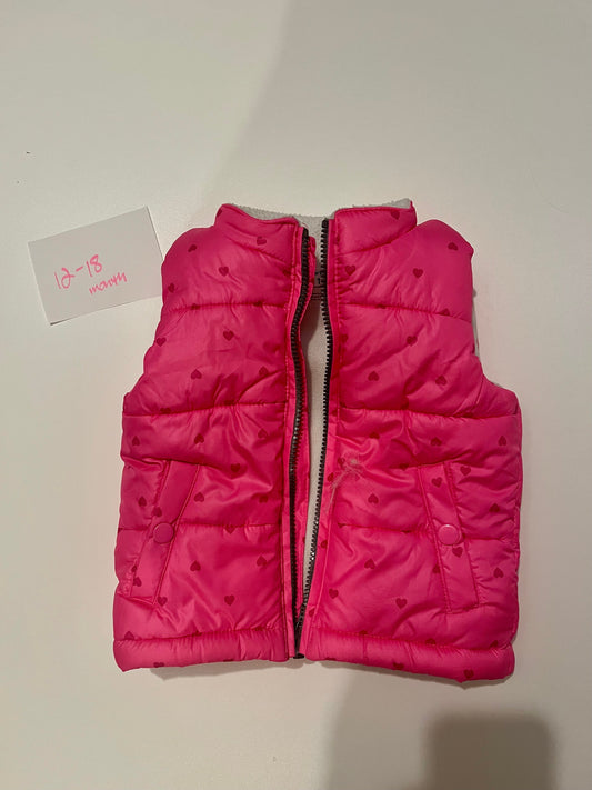 #32 Girls 12-18 month Carters pink Sherpa vest  *reduced*