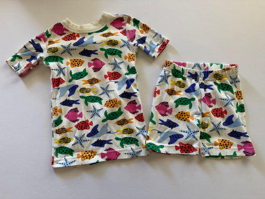 # 92 NEW Hanna andersson 4 t girl boy ocean 2 piece pajama set