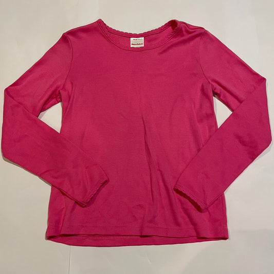 #126 Girls Hanna Andersson 120 (6-7) Pink LS Pointelle Shirt EUC