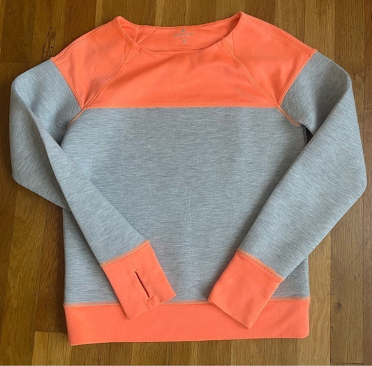 #116 Athleta Fuse Colorblock Sweatshirt Orange XS