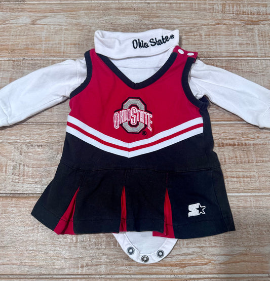 #108 OSU Buckeyes Infant Cheer 2-piece Set Size 0-3M GUC