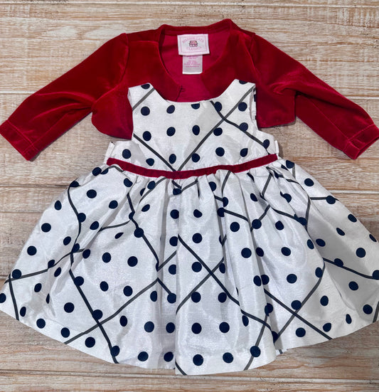 #108 Marmellata Classics Infant Holiday Party Dress Set Size 0-3M