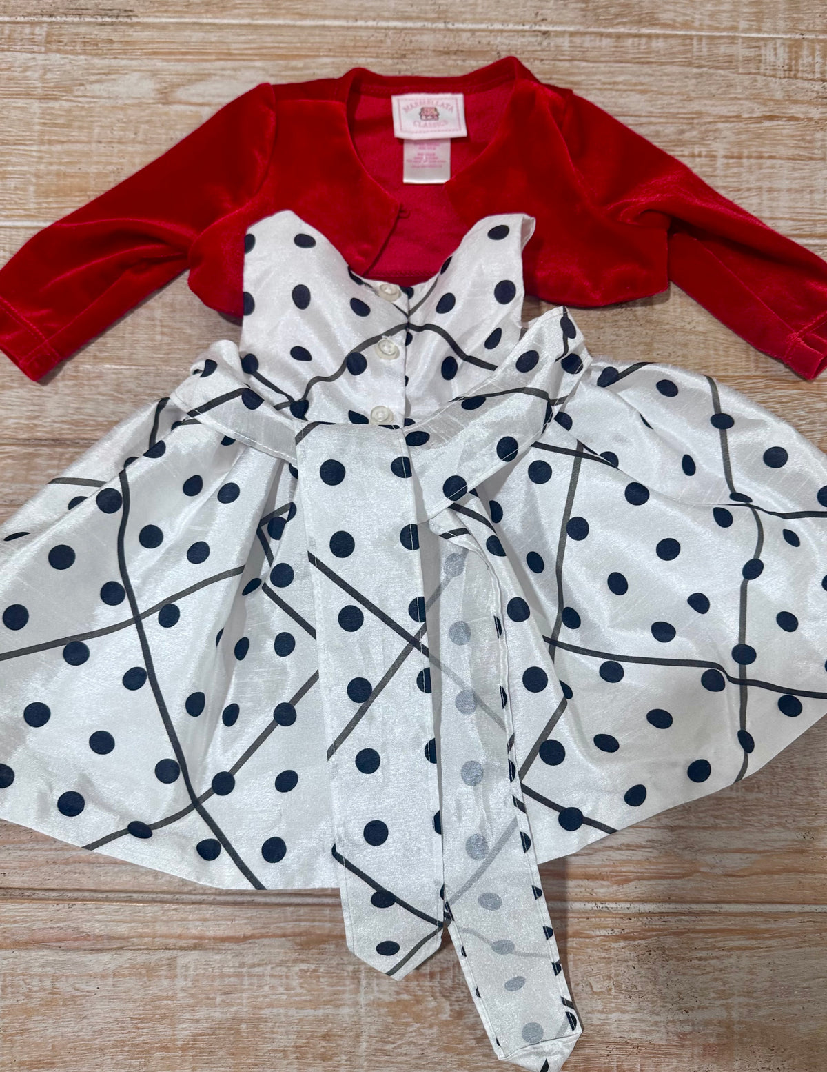 #108 Marmellata Classics Infant Holiday Party Dress Set Size 0-3M