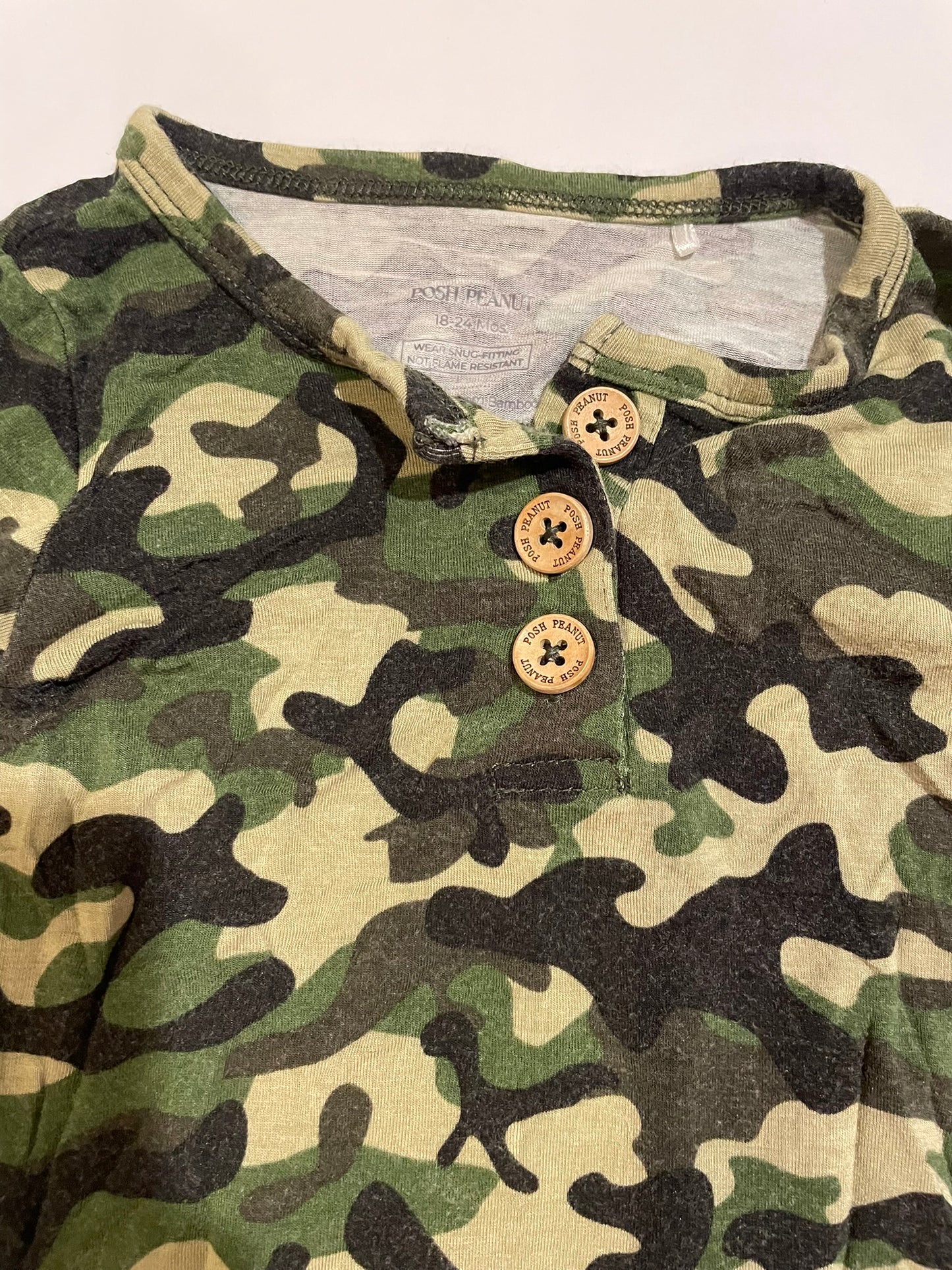 #126 Boys Posh Peanut 18-24m camo Jammies