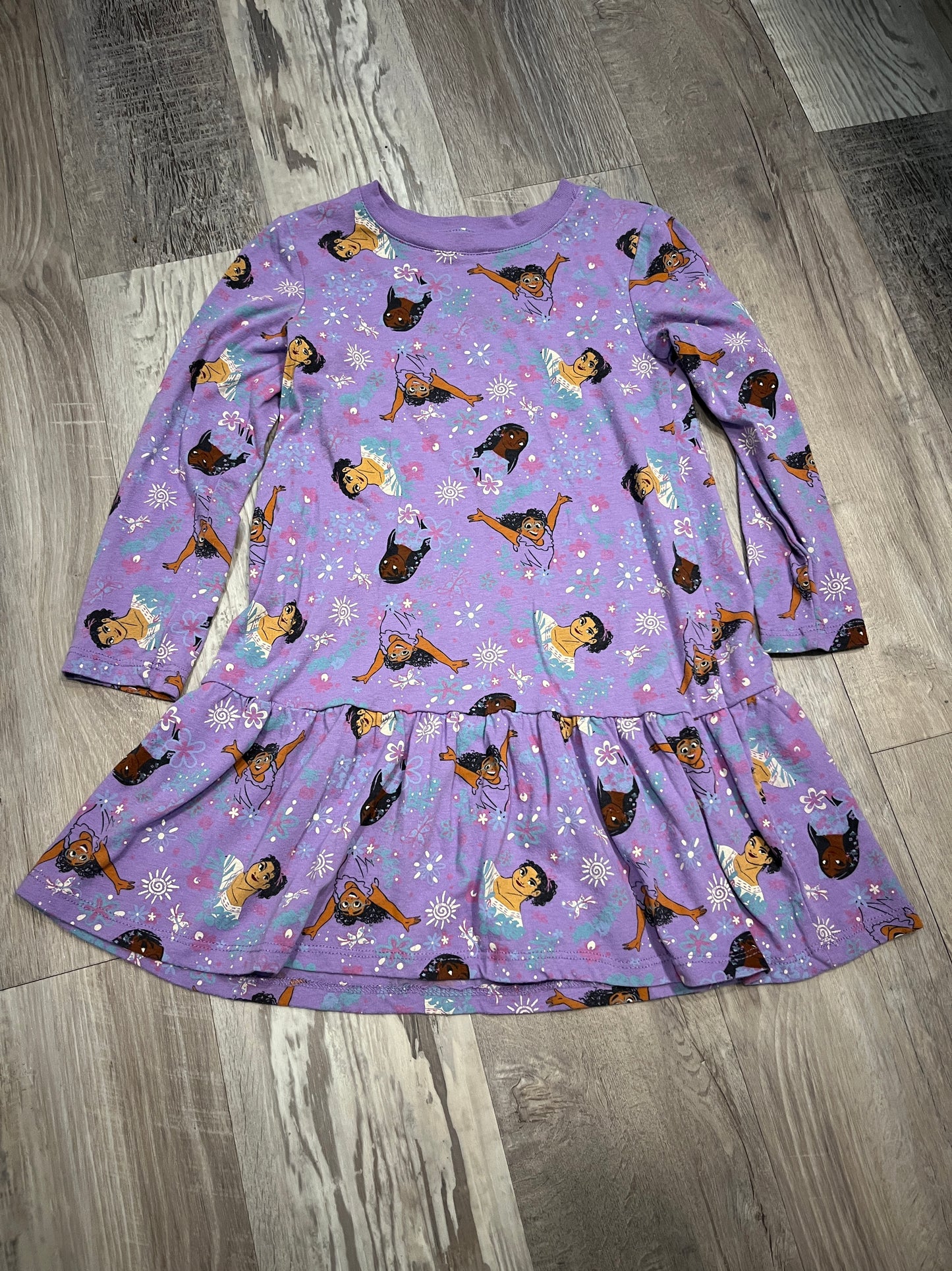 Seller # 29 Girls Size XS 4/5 Disney's Encanto Purple Long Sleeve Dress