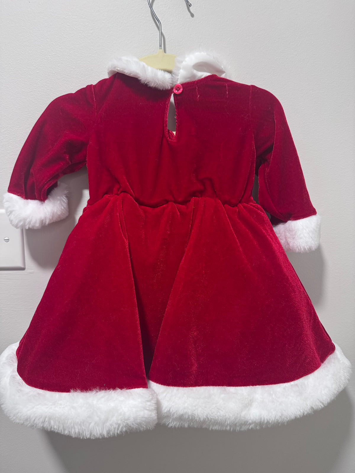 #108 Infant Holiday Santa Dress Size 3-6M EUC