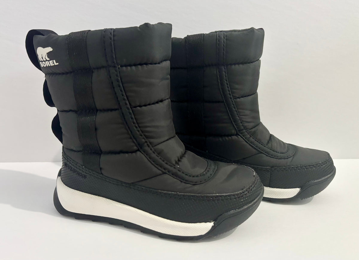 #132 - Sorel: Boy's Black Waterproof WInter Boots -  Size 8 - NWOT