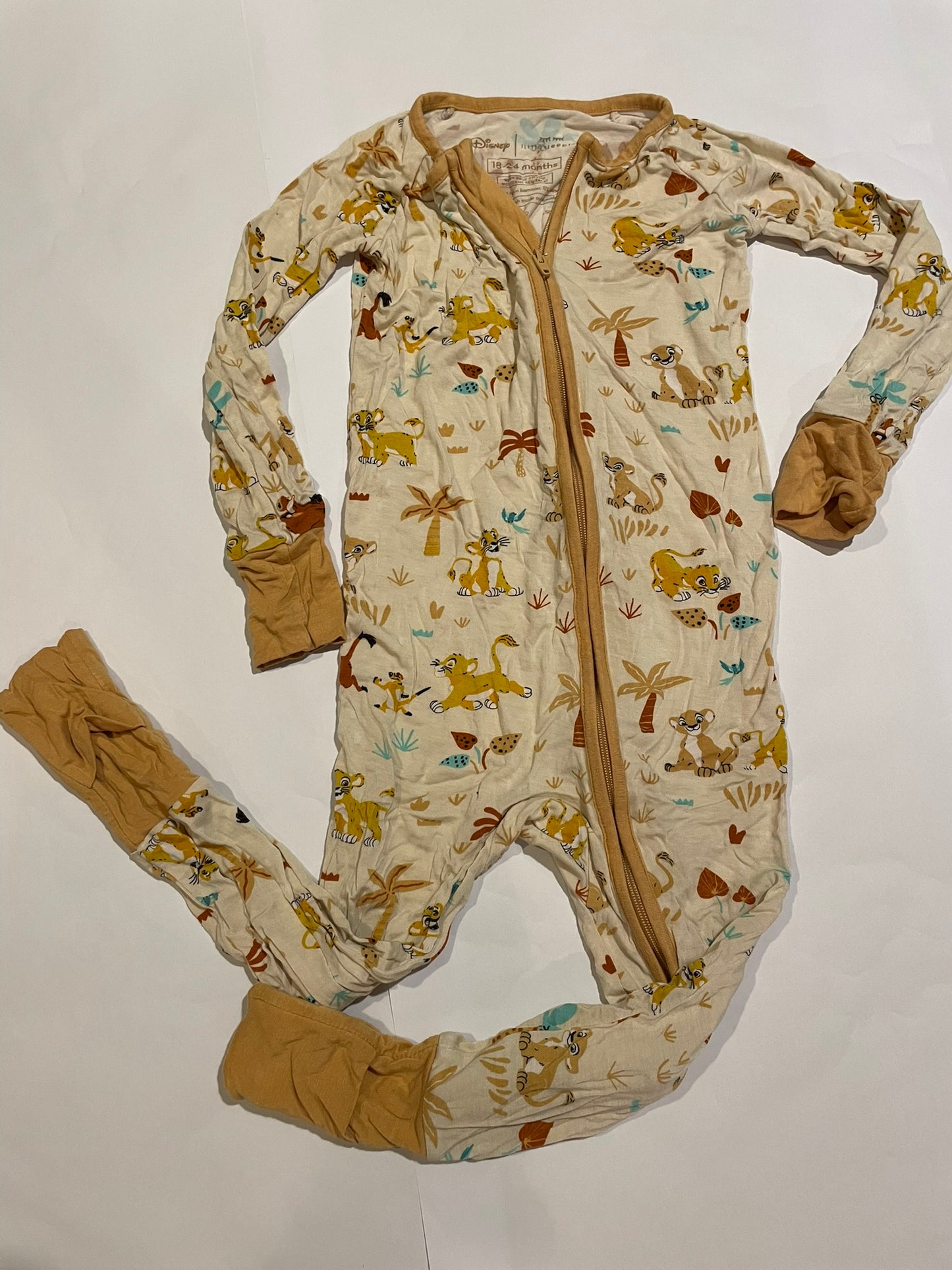 #126 Little Sleepies 18-24M Disney Lion King Zipper Sleeper VGUC