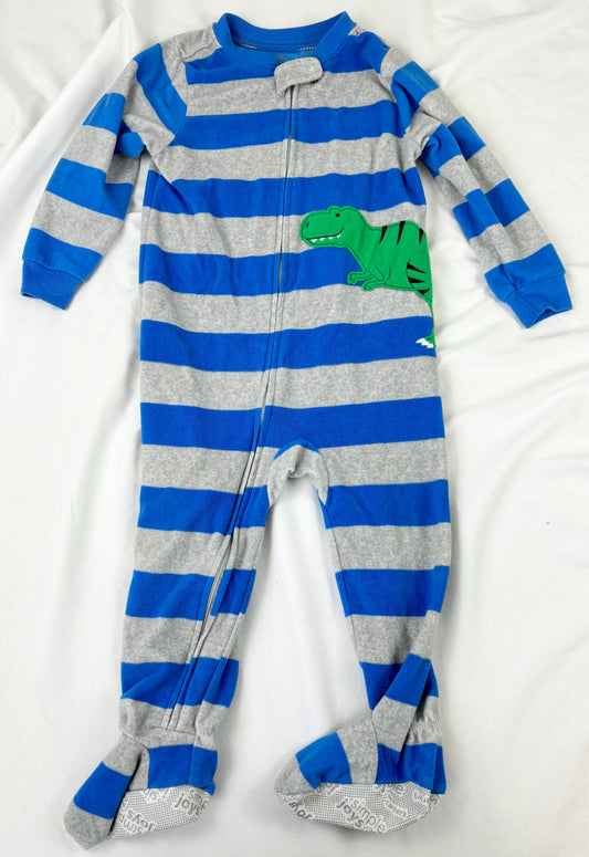 #14 2T Carters Zip Fleece Footed PJs