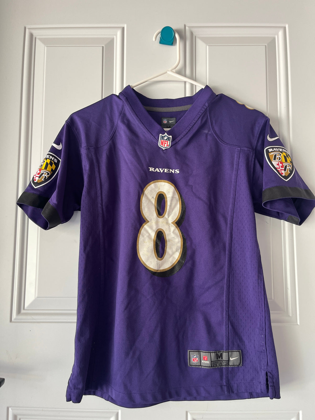 135 Authentic Nike NFL Baltimore Ravens Jersey YM, EUC