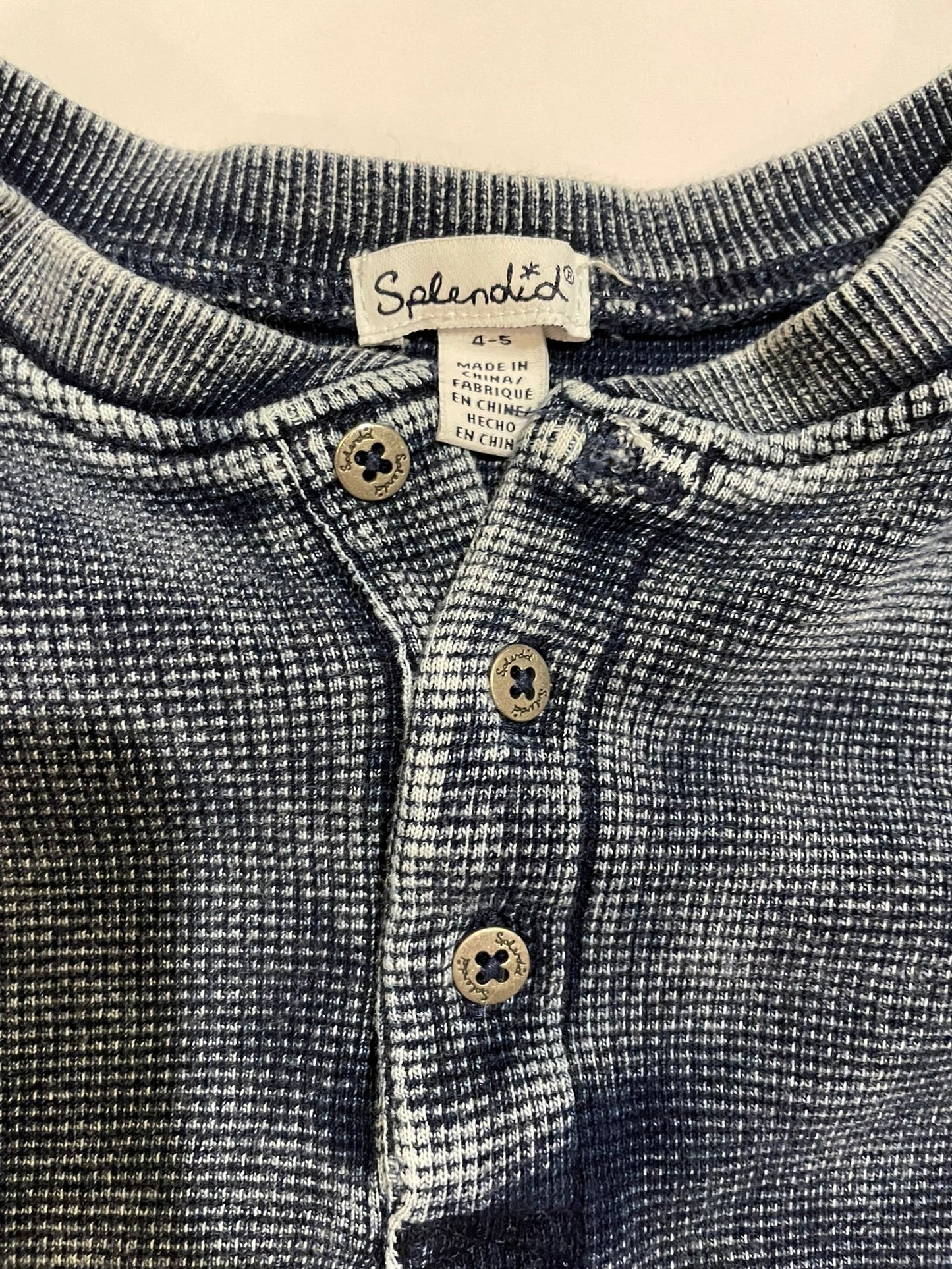 #126 Boys Splendid 4T (4-5) Blue LS Shirt GUC