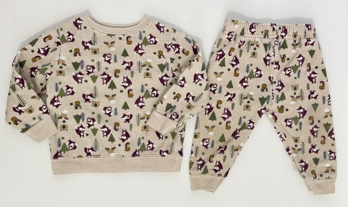 #132 - Garanimals: Toddler Boy's Sweatshirt -  Size 12M & Matching Pants - Size 18M