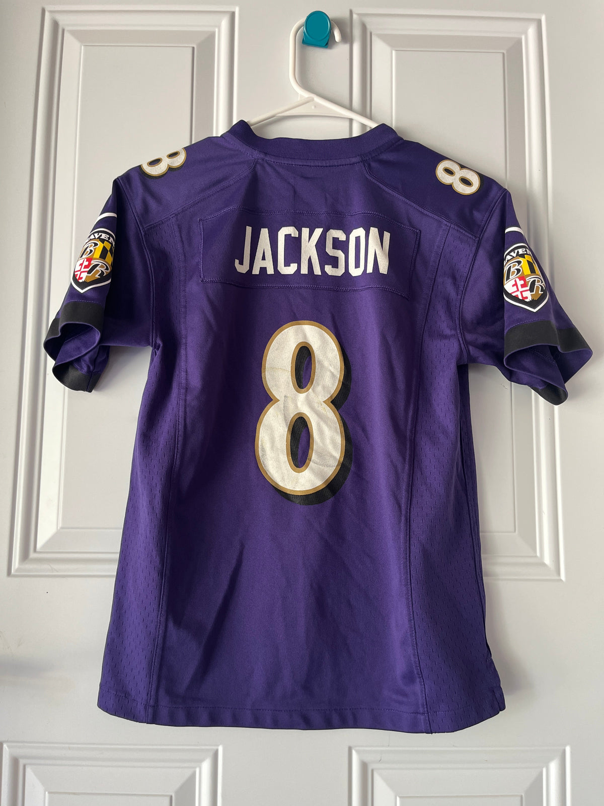 135 Authentic Nike NFL Baltimore Ravens Jersey YM, EUC