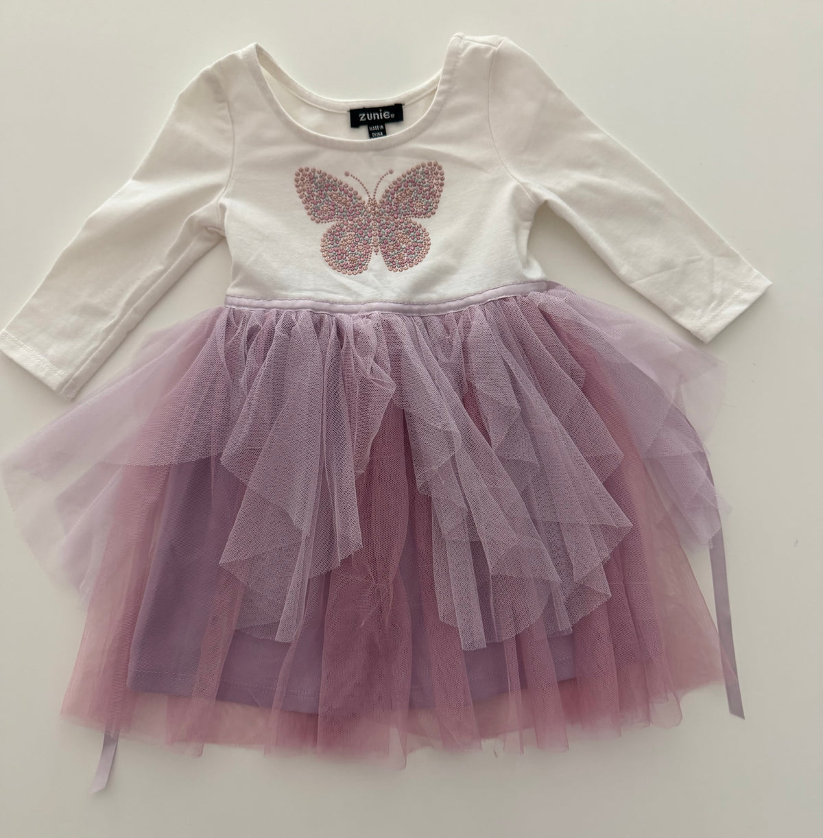 #117, Girls 2T, Zunie butterfly dress, GUC