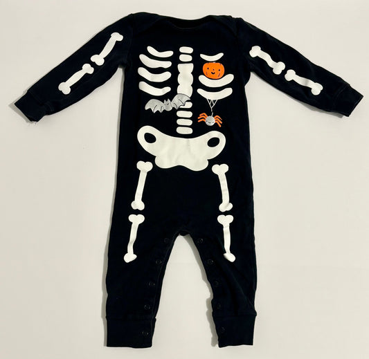 #132 - REDUCED - Carter's: Baby Skeleton Halloween Jumpsuit - Size 12M