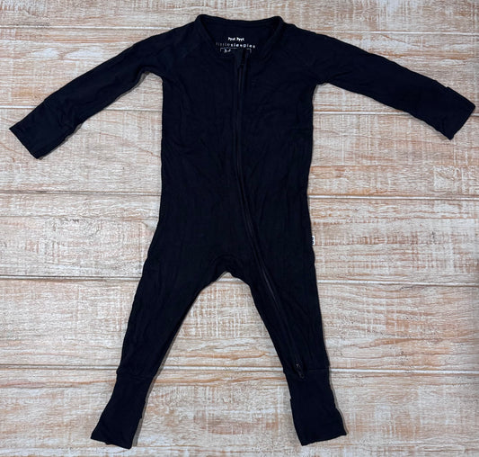 #108 Little Sleepies Black Convertible Bamboo Zippy 3-6M GUC