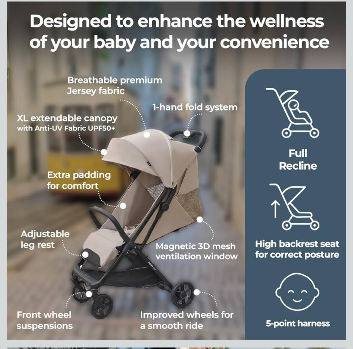 PPU 45241 Inglesina Quid 3 One hand folding lightweight travel stroller