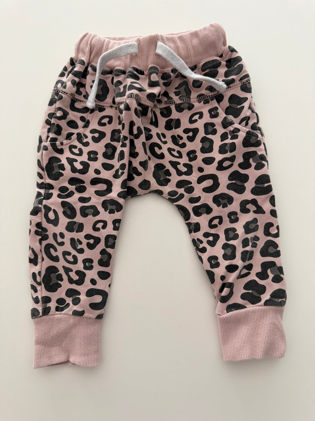 #117, Girls 18M, Little Bipsy pink leopard joggers, GUC