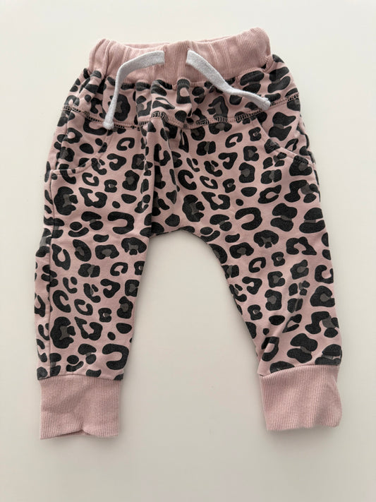#117, Girls 18M, Little Bipsy pink leopard joggers, GUC