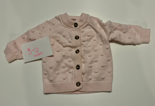 #32 Girls 3-6 month light pink sweater