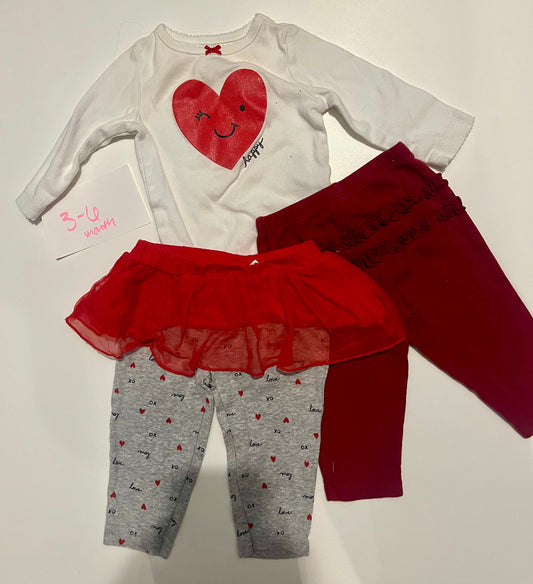 #32 Girls 6 month valentines outfit  *reduced*