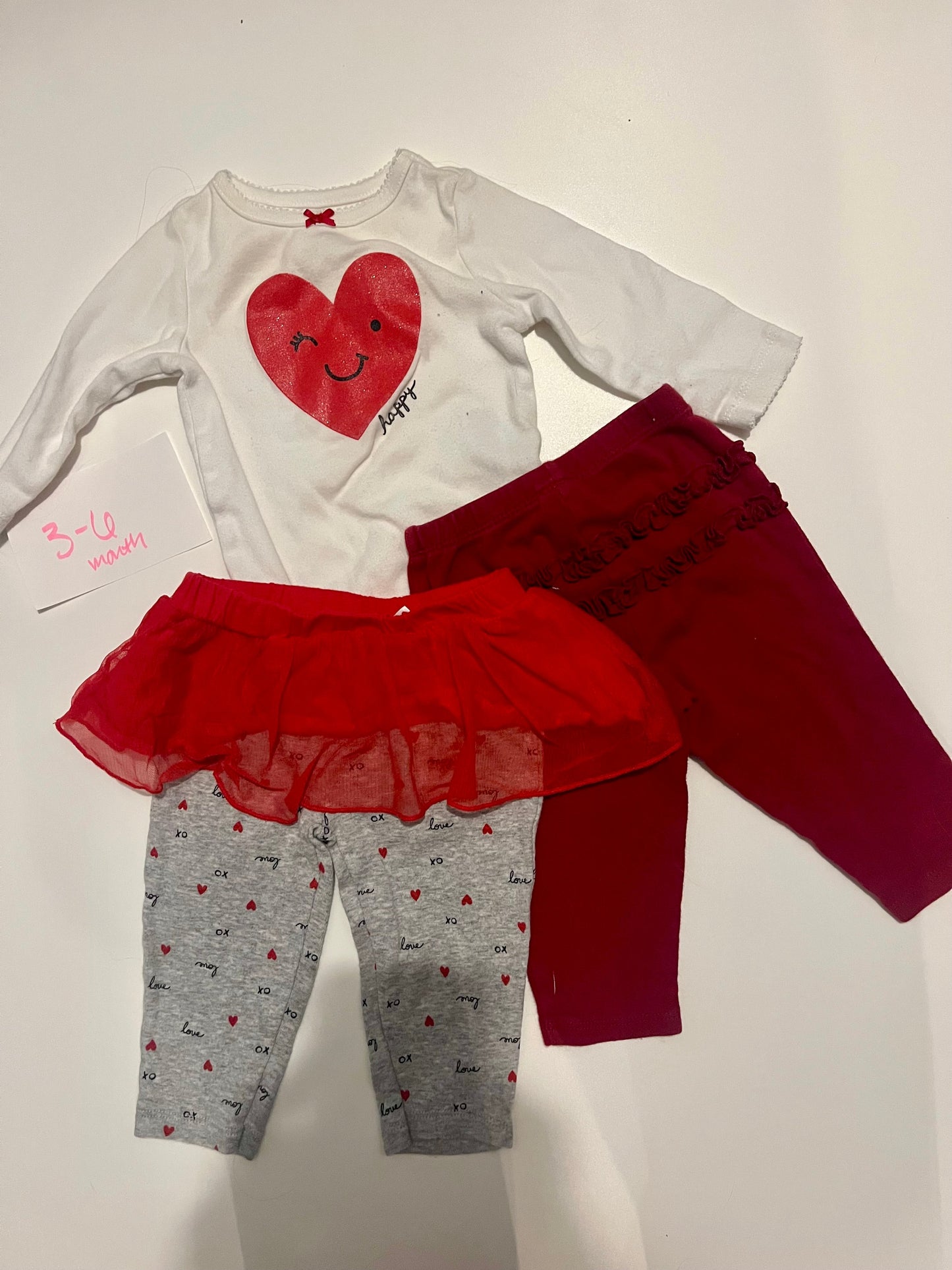#32 Girls 6 month valentines outfit  *reduced*