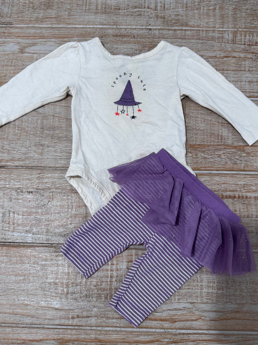 #108 Infant Girl "Spooky Cute" Tulle Legging Set 3M