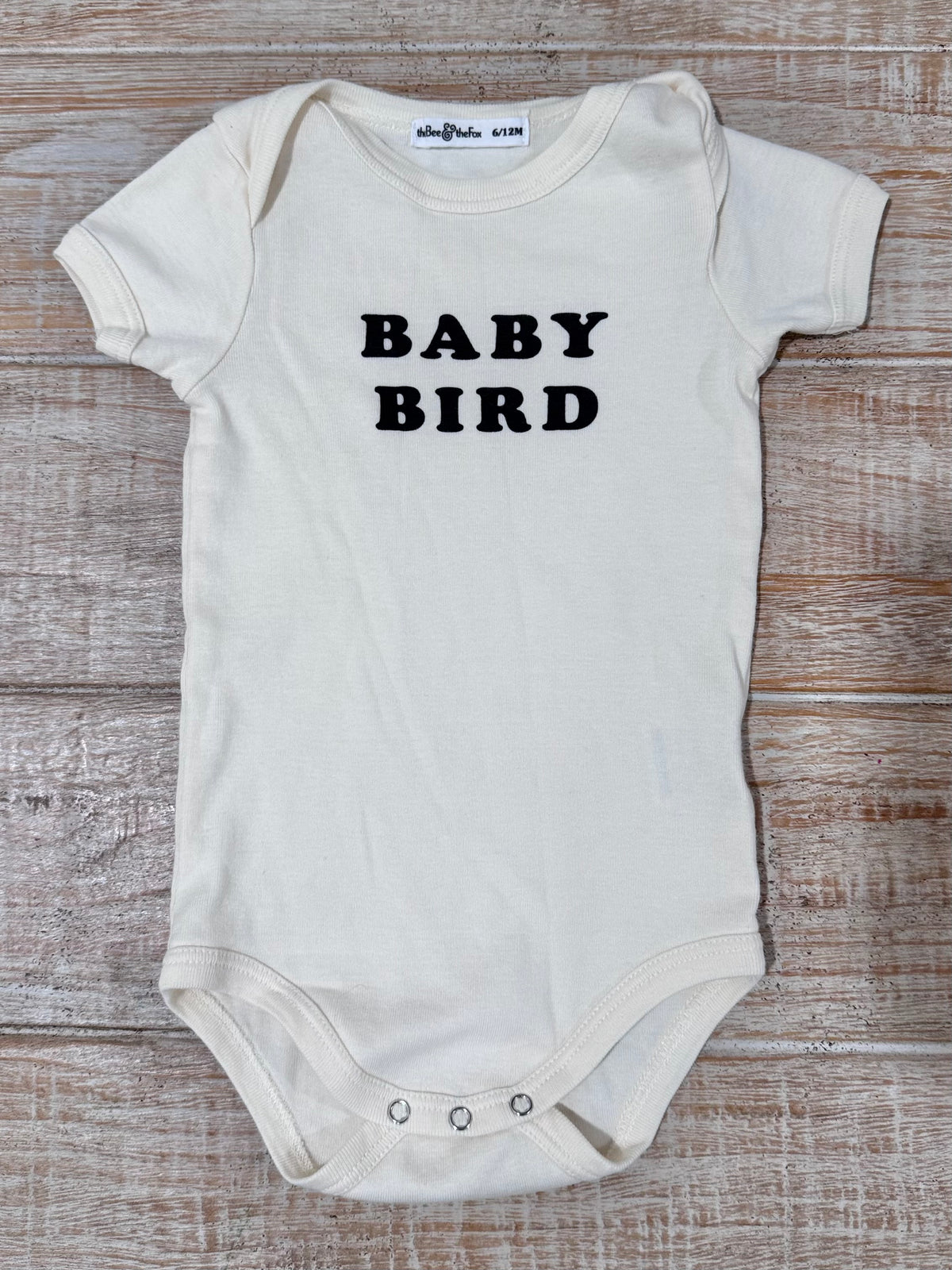 #108 The Bee & The Fox "Baby Bird" Onesie 6M EUC