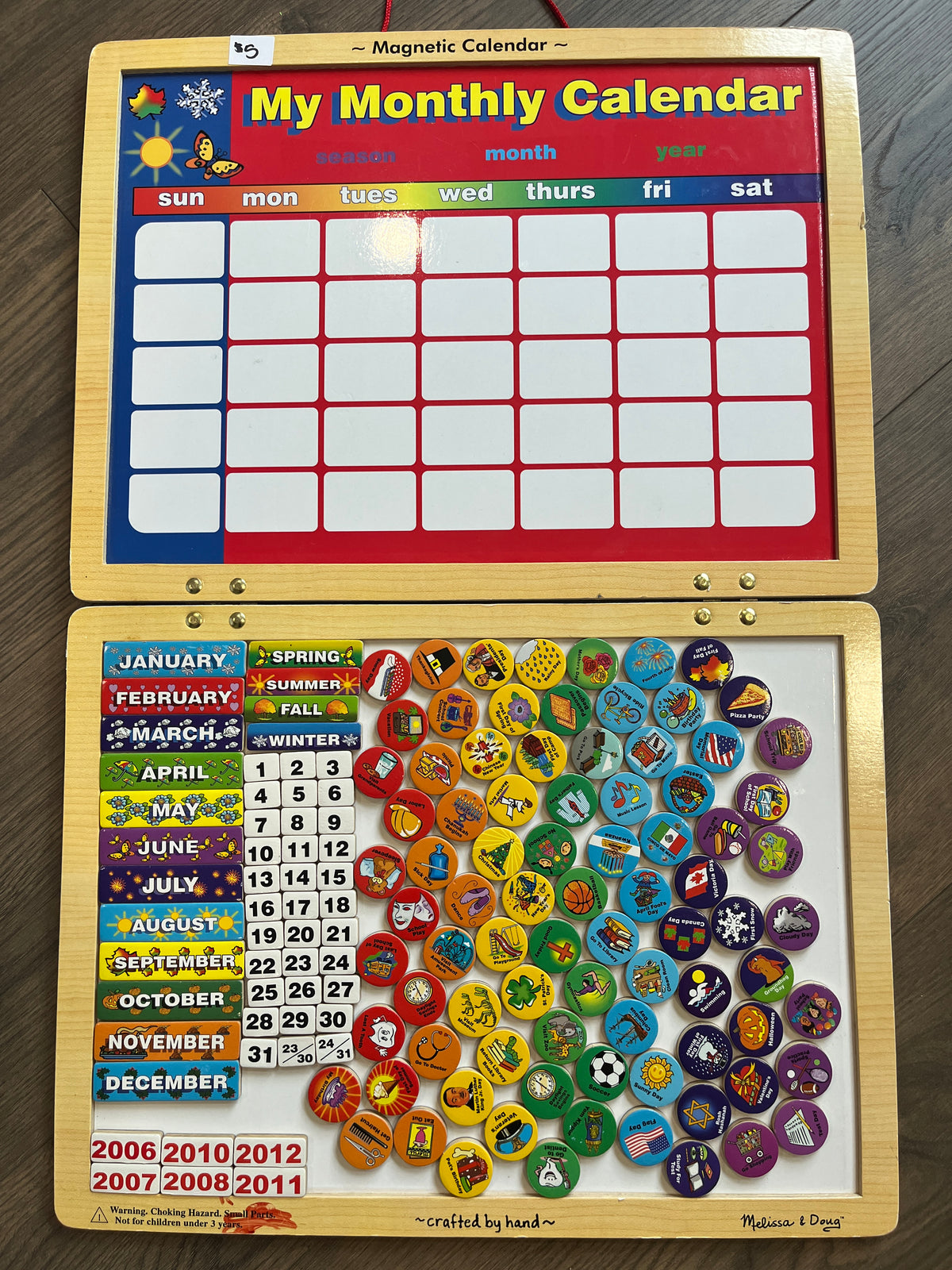 135 Melissa and doug Magnetic monthly calendar. No missing pieces