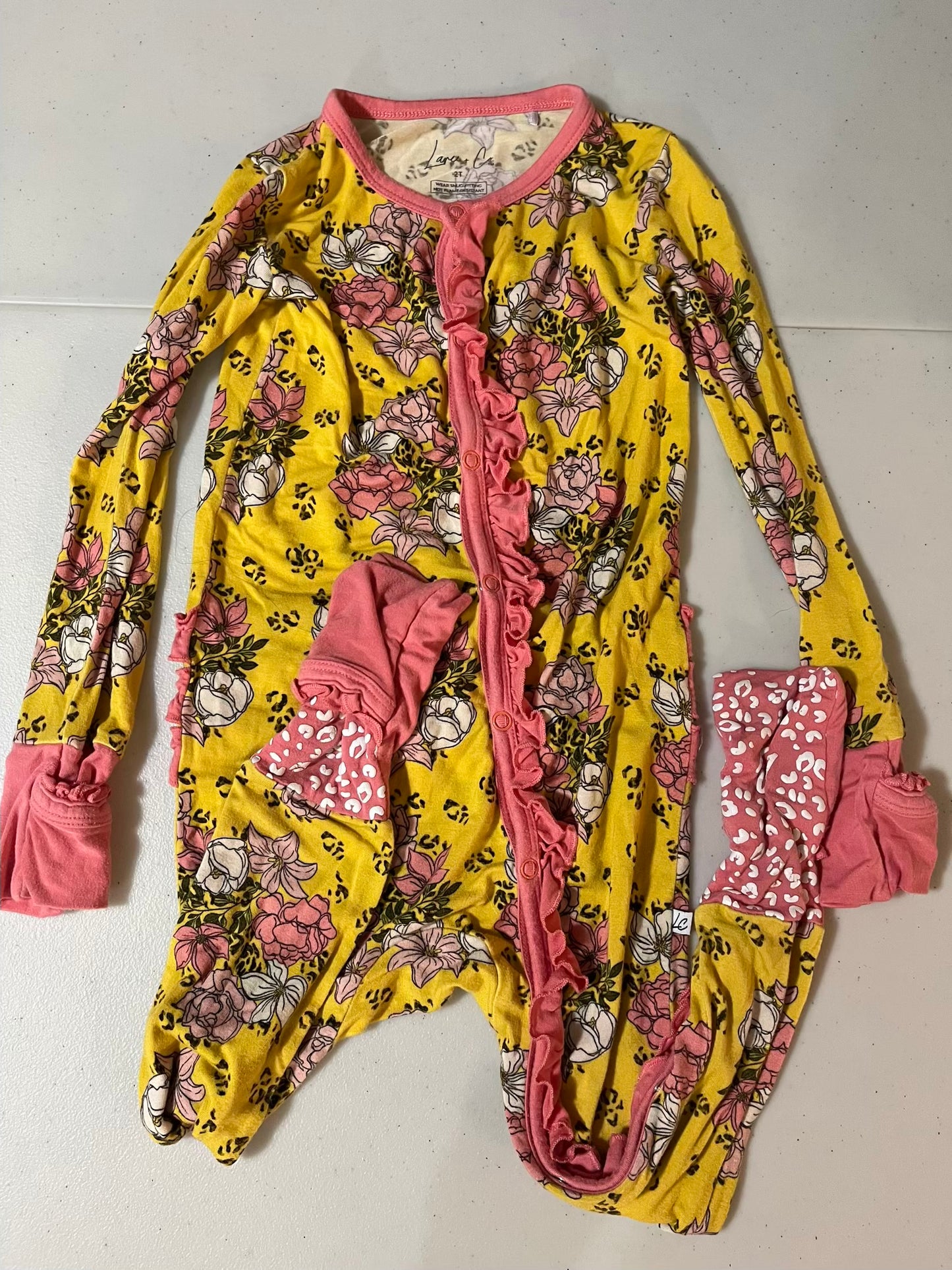 Seller #28 - Girls Bamboo Snap Up Rufflebutt Jammies - 2T