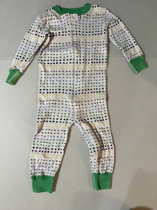 Seller #28 - Hanna Andersson 2T Zippie - Green / Blue Dot - Gender Neutral