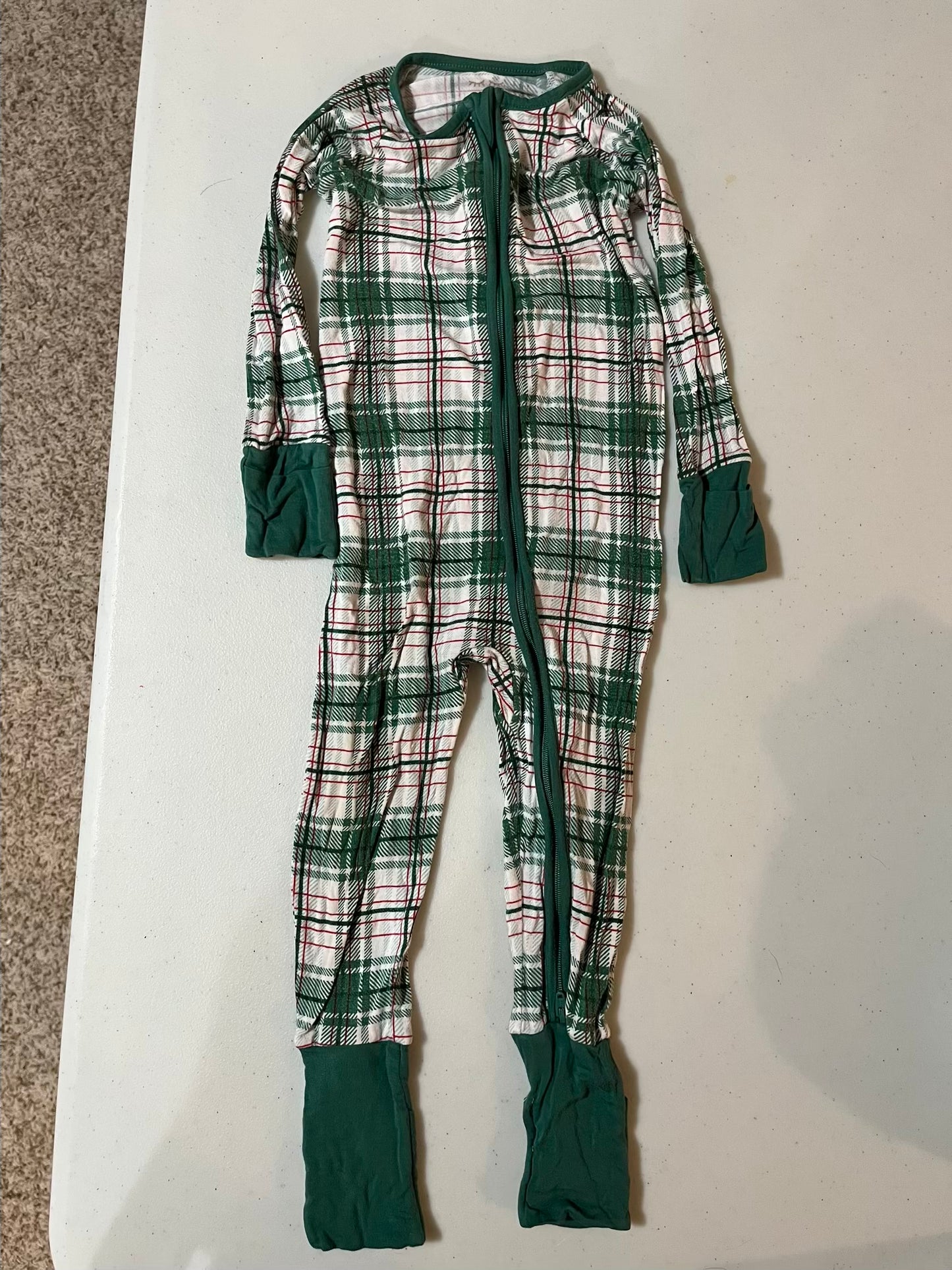 Seller #28 - Little Sleepies Noel Plaid Zippie - 12-18M - VGUC