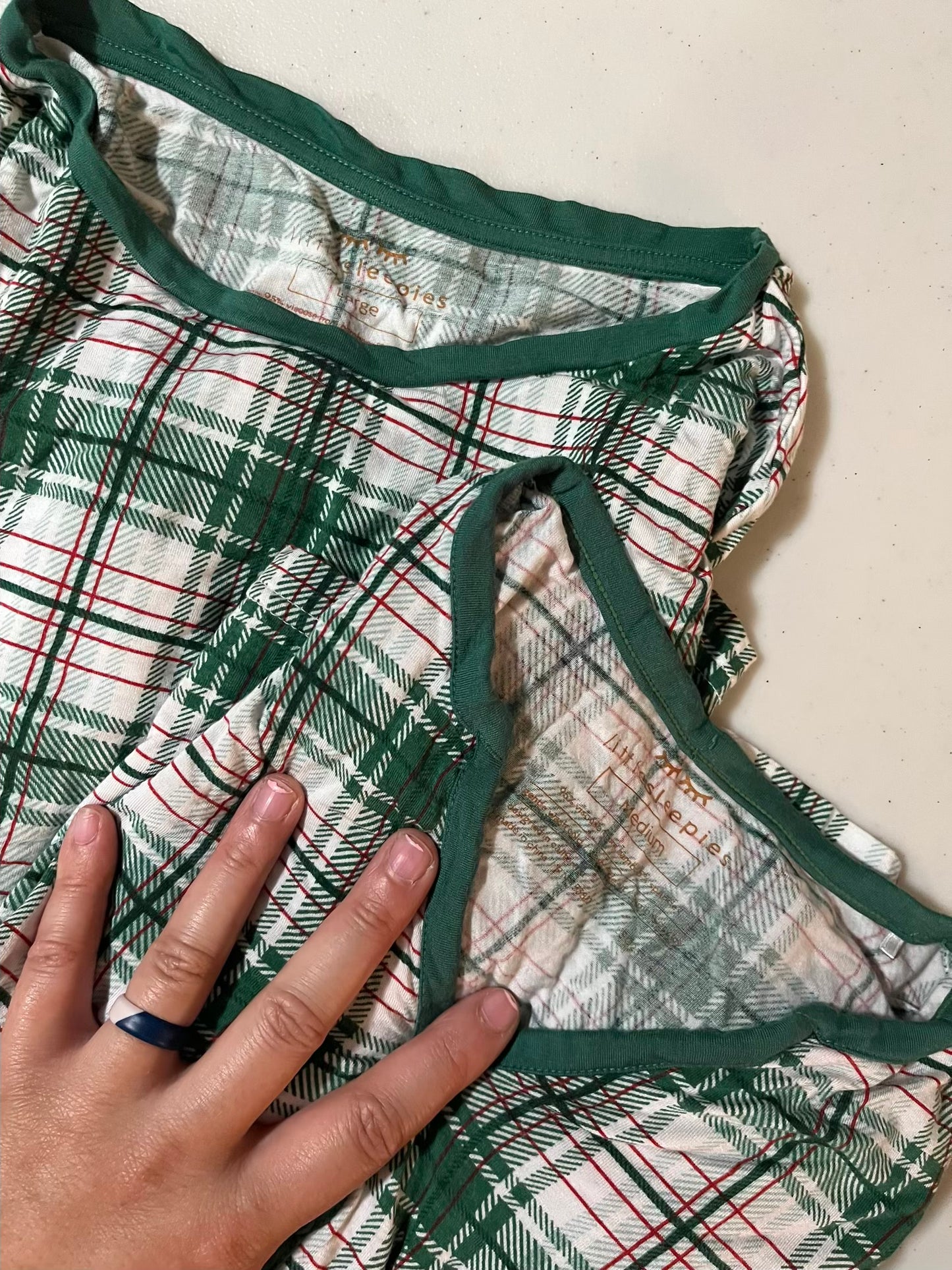 Seller #28 - Women's M and Men's L Little Sleepies Holiday - Christmas - Family Matching - Noel Plaid Tops - EUC