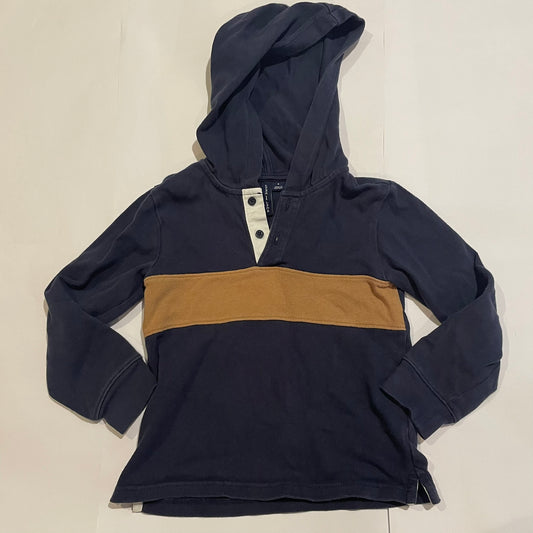 #126 Boys Janie & Jack 4T Navy LS Shirt w/ Hood GUC