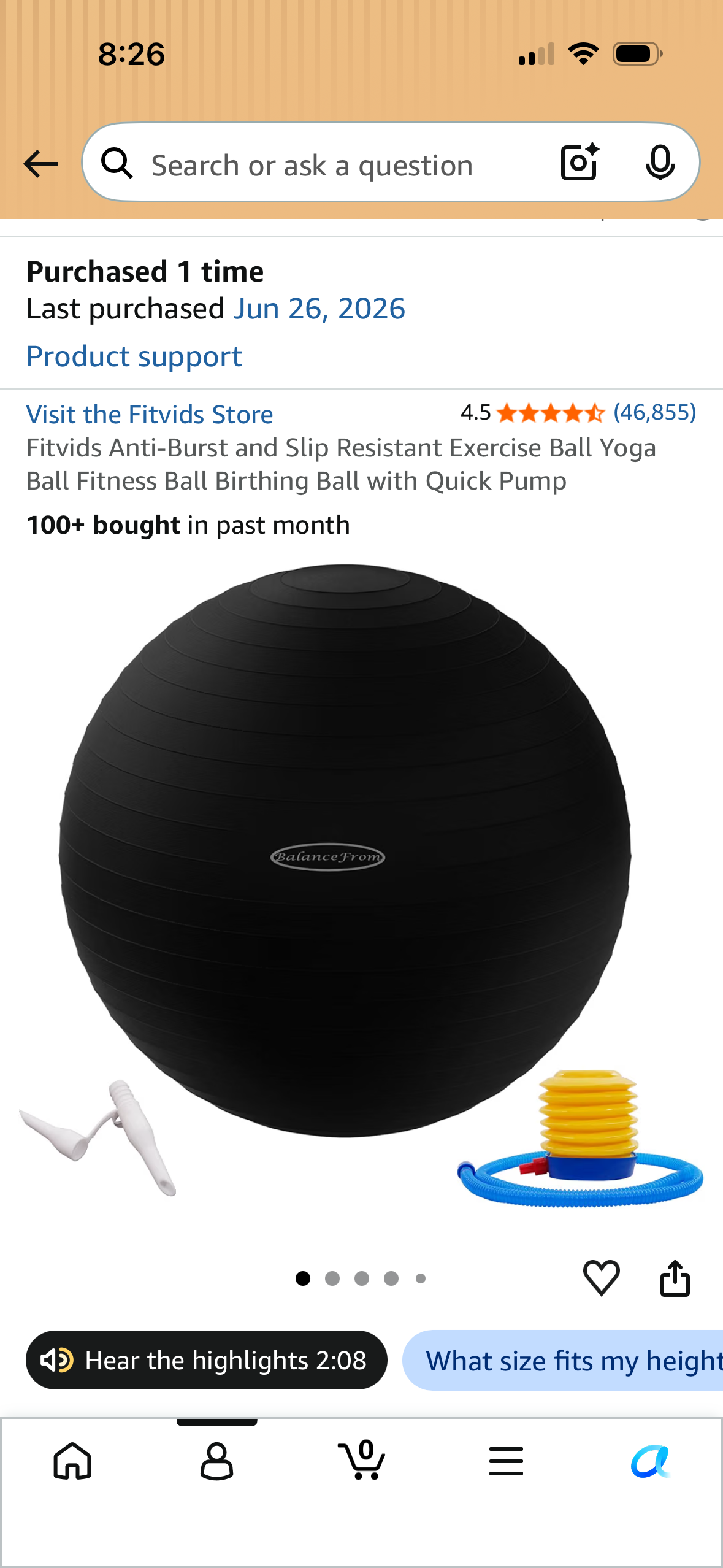 #44 New yoga ball with pump