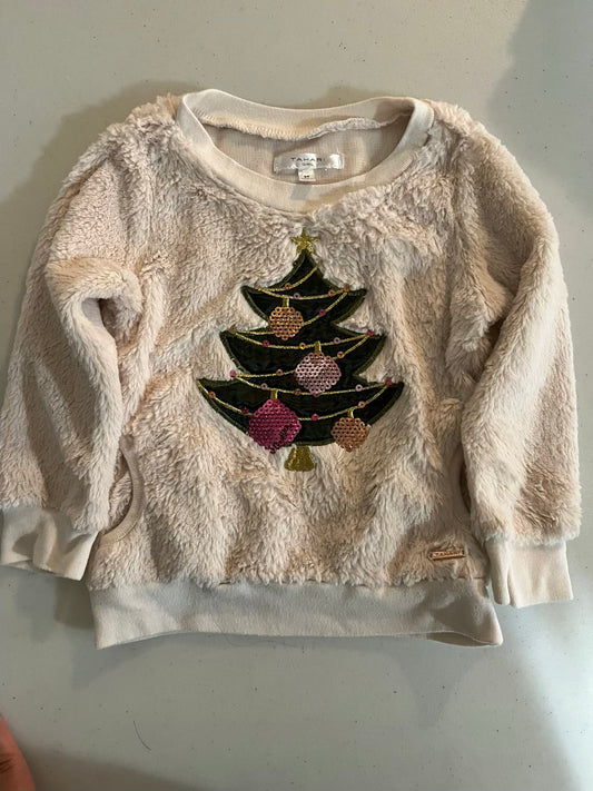 Seller #28 - 3T Girls Christmas Sweatshirt - Crème - VGUC