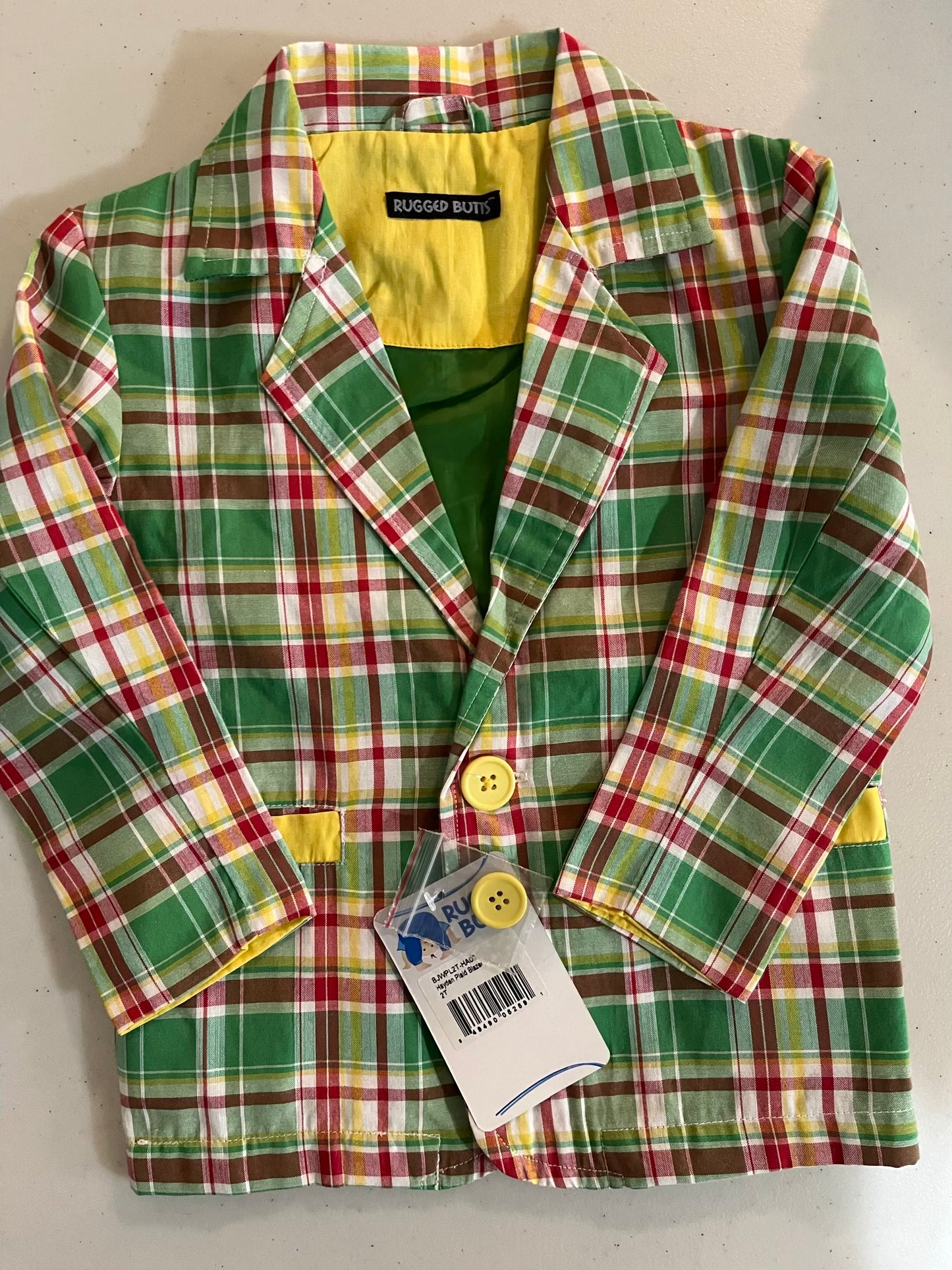 Seller #28 - RuggedButts Boys Blazer - Yellow/Green/Red - 2T - NWT