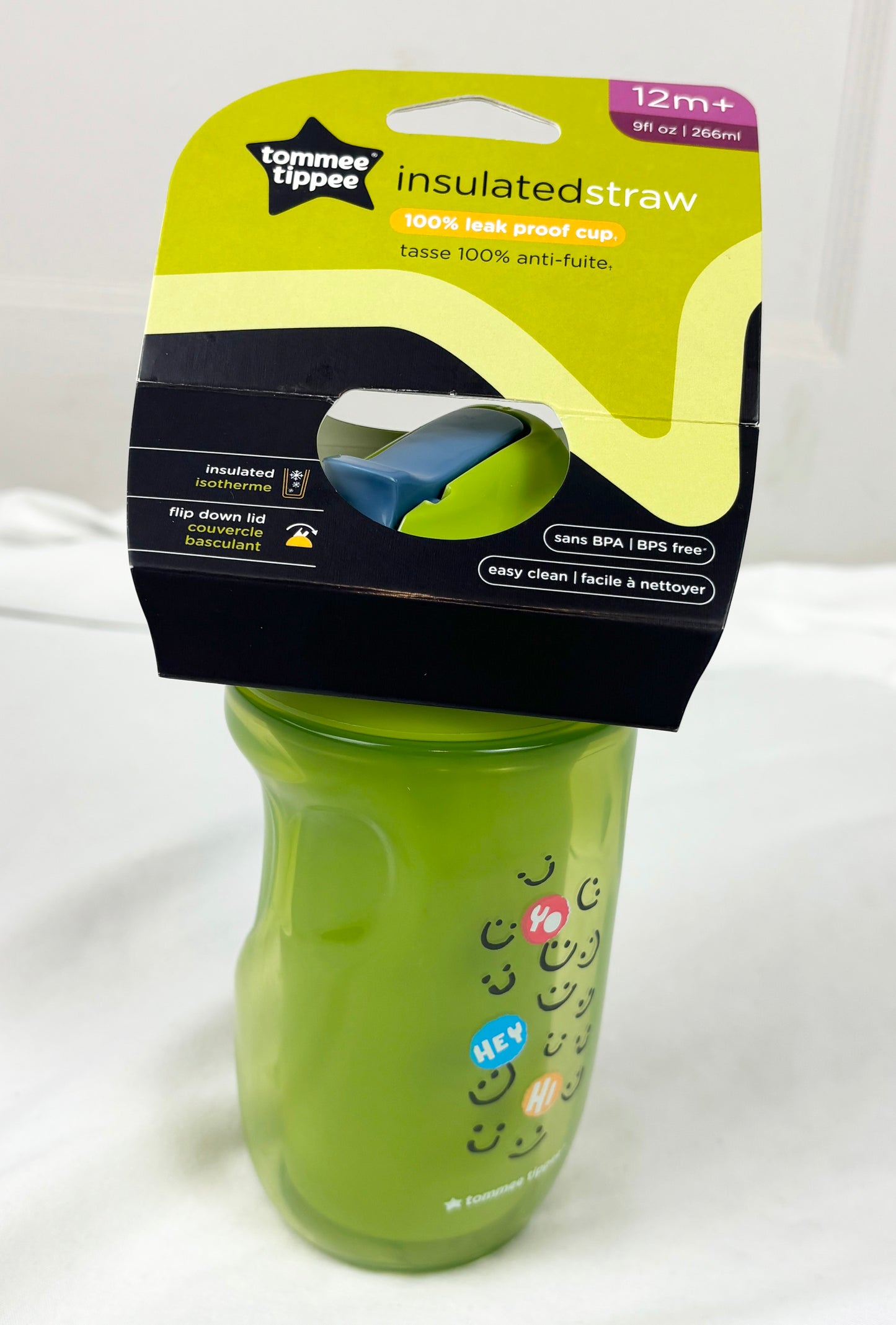 #14 New Tommee Tippee insulated leakproof 9 oz straw cup