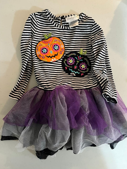 Seller #28 - 3T Girls Halloween Tutu Dress - Purple/Black - VGUC