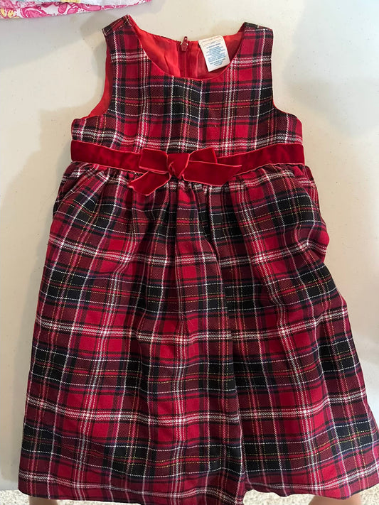 Seller #28 - Girls 24M Red/Black Plaid Christmas Dress - VGUC