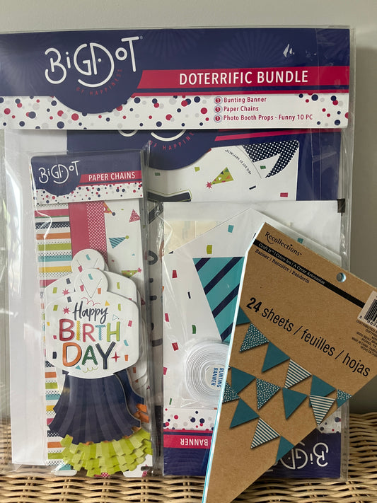 135 Big Dot birthday decorations multiple pictures