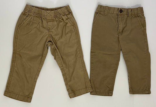 #132 - Bundle of 2 Pairs of Carter's: Boy's Khaki Pants - Size 18M