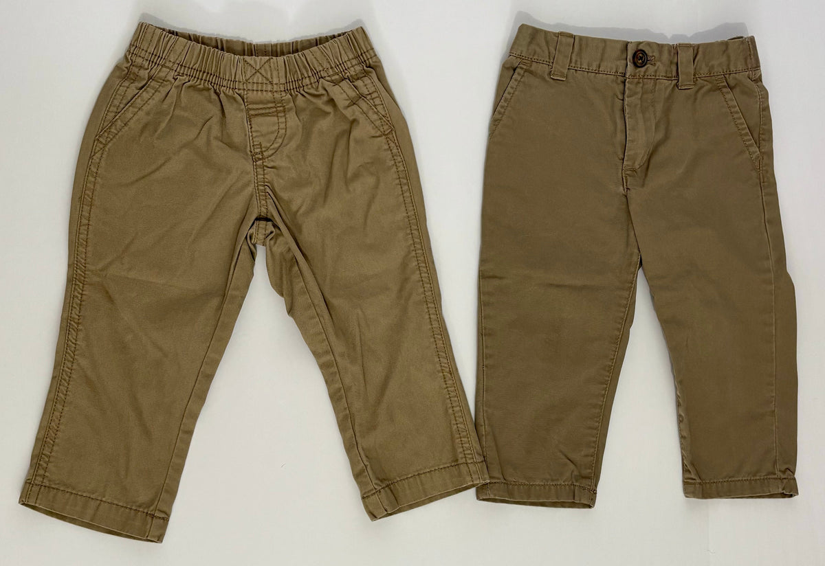 #132 - Bundle of 2 Pairs of Carter's: Boy's Khaki Pants - Size 18M