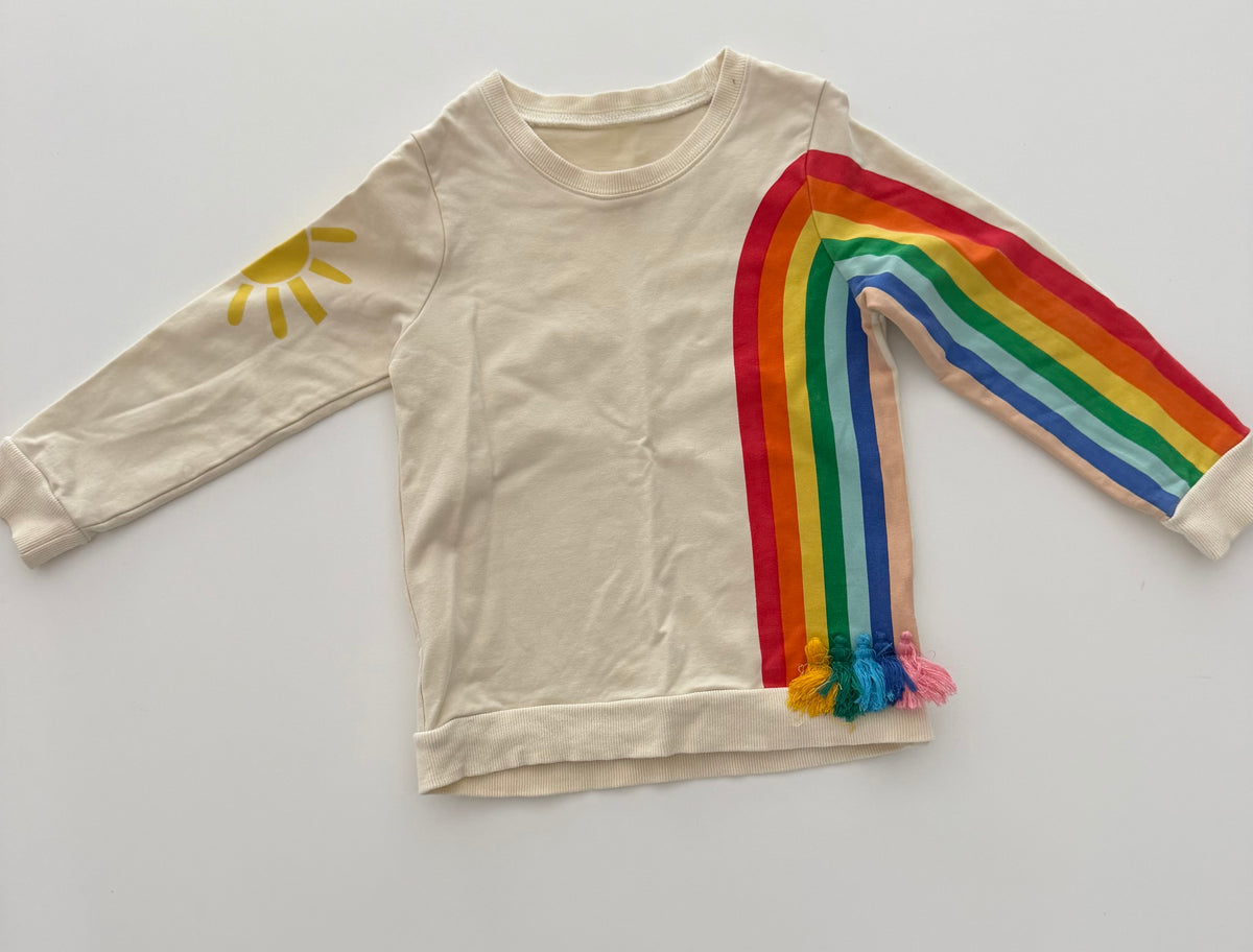 #117, Girls 5, Boutique sunshine & rainbow print sweatshirt, VGUC