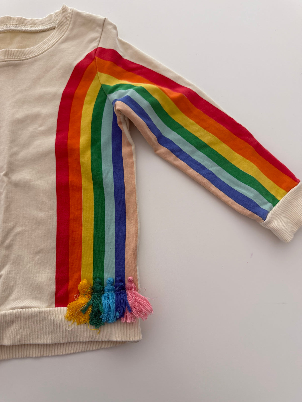 #117, Girls 5, Boutique sunshine & rainbow print sweatshirt, VGUC