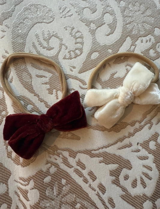 #51 Little Stocking Co Velvet Bows with Nylon Headband