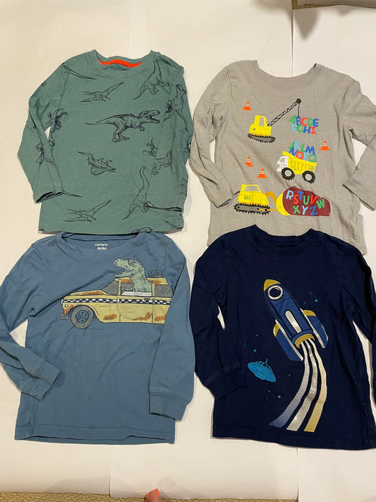 #126 Boys Set of 4 LS Shirts 4T GUC