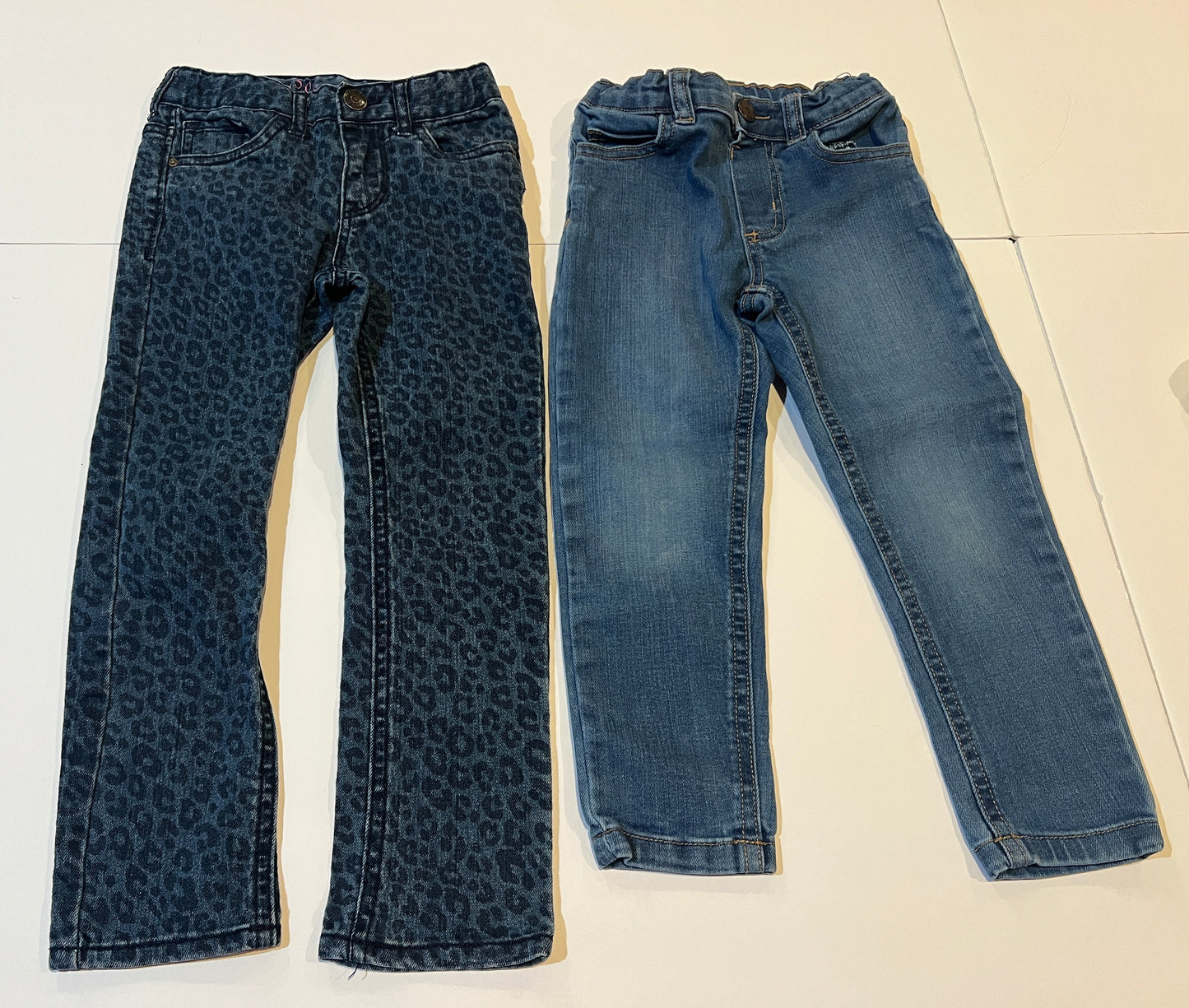 #180 Girls 4 Set of Pants - Leopard Jeans and Jean