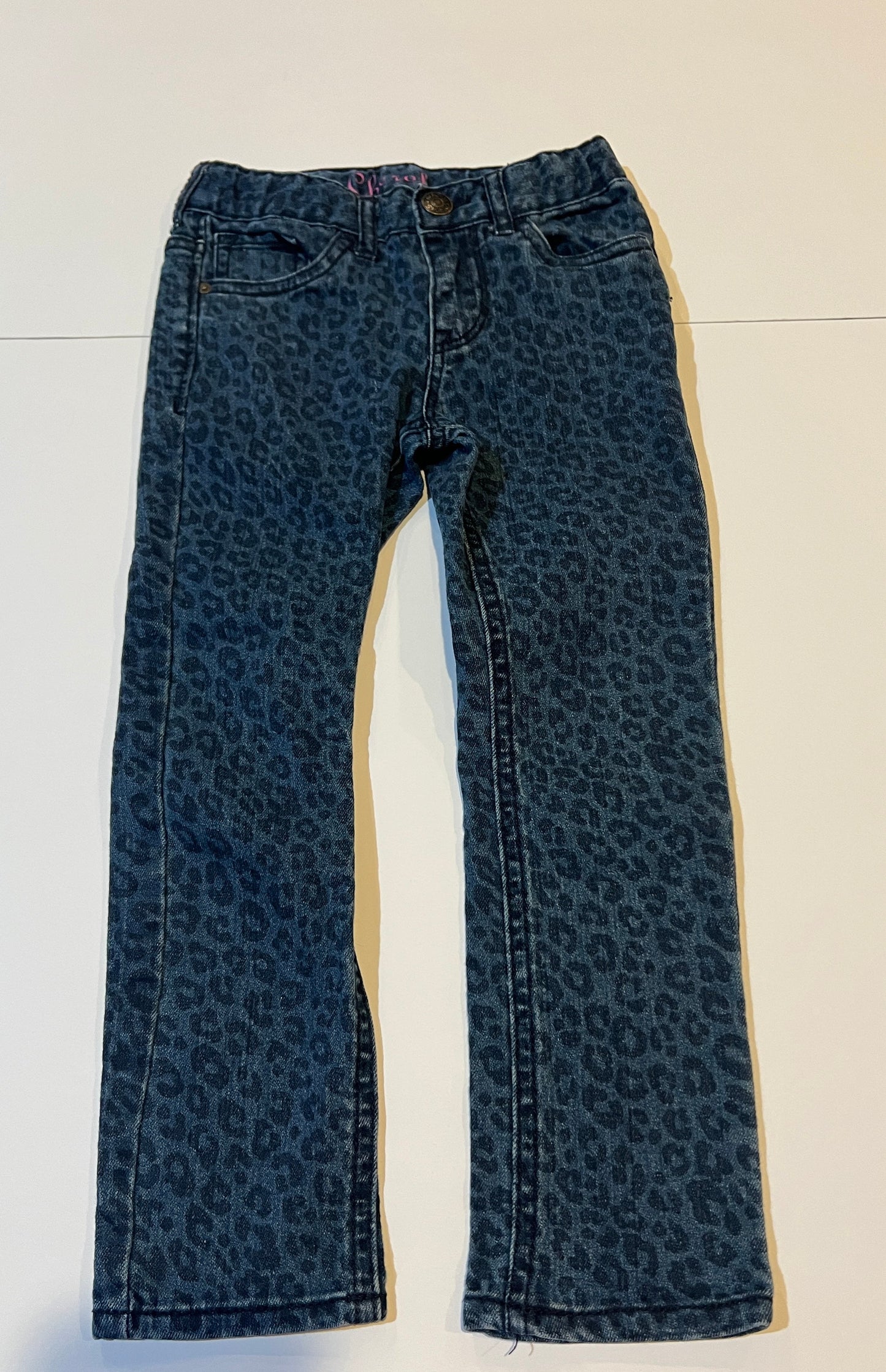 #180 Girls 4 Set of Pants - Leopard Jeans and Jean