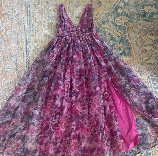 #51 Women’s M Lulu’s Garden Romance Organza Floral Gown